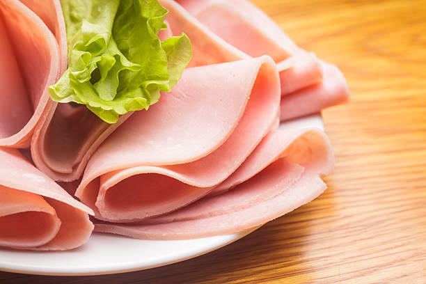 The Ham slices stock photo
