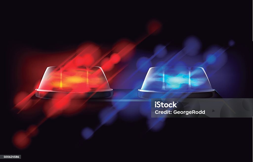 Police beacon. Red and blue emergency flashing siren. Ambulance stock vector