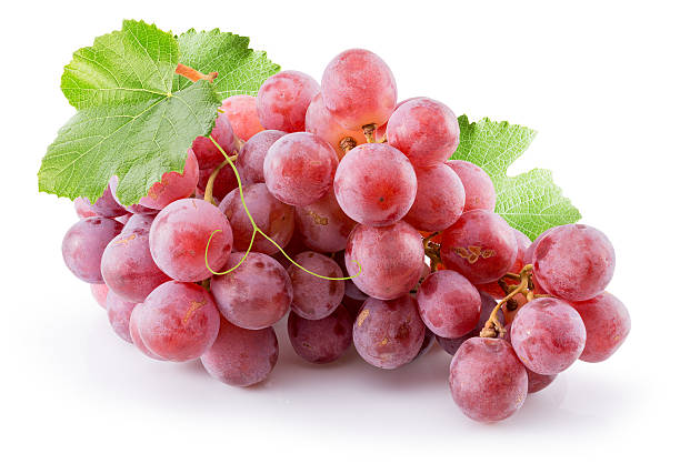 istock pink grapes isolated on the white background 500625276