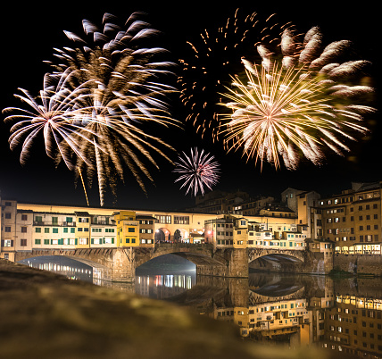 Florence ponte vecchio on the night for new year