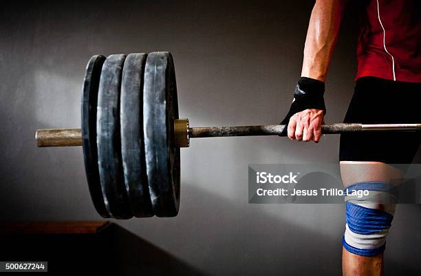 Man Practising Weightlifting Iii Stock Photo - Download Image Now - Weightlifting, Weight Training, Deadlift