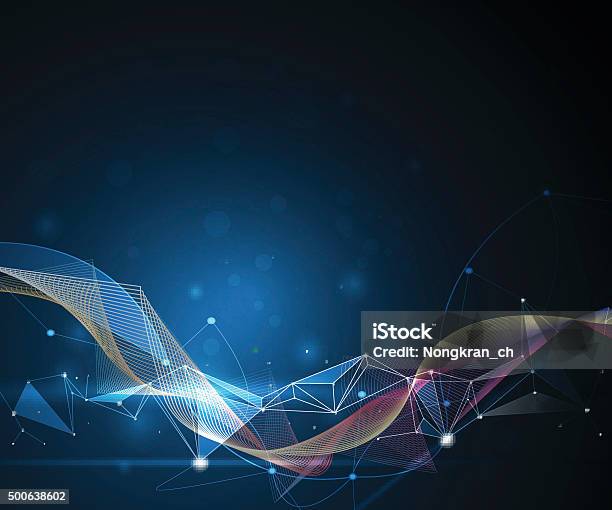 Abstract Molecules And 3d Mesh Futuristic Digital Technology Concept Stock Illustration - Download Image Now