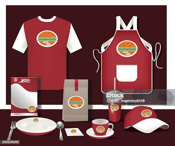 Vector Restaurant Cafe Set Flyer Menu Package Tshirt Cap U Stock Illustration - Download Image Now