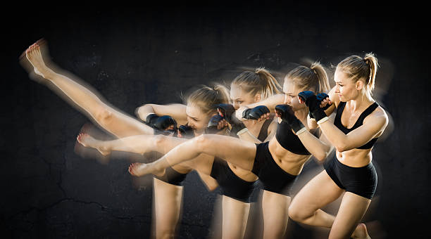 istock Sequence Image Of Women Fighter Kicking 500639702