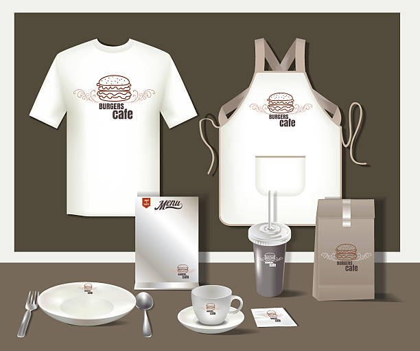 istock Restaurant burgers cafe set flyer, menu, package, t-shirt,cup, u 500639736