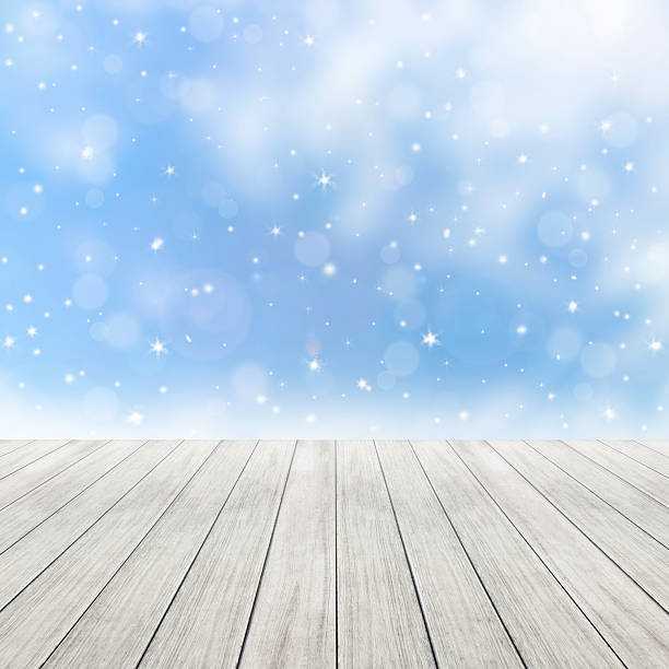 istock Winter christmas decorations and white glowing bokeh background 500640504