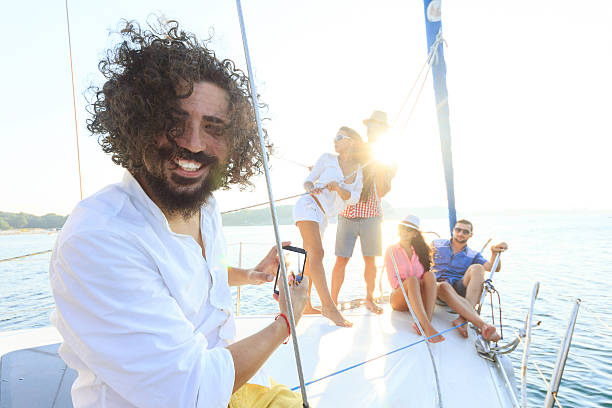 istock Young people enjoying a yacht travel 500642770