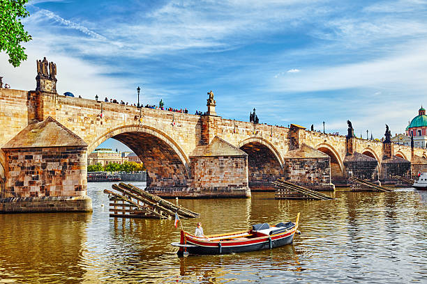 istock Charles Bridge from the quay of the Vltava River. 500644904