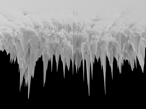 3d white abstract upside-down frozen background