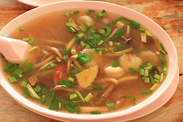 istock Tom yom mushrooms with prawn 500645571
