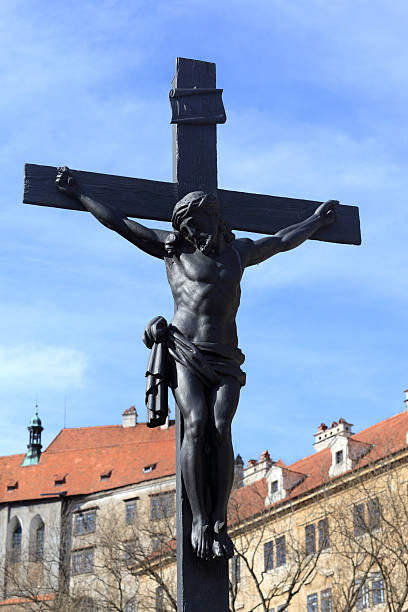 istock Crucifix near Cesky Krumlov castle 500645865