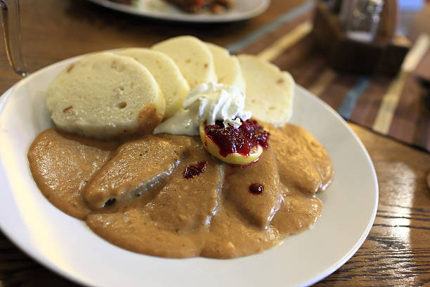 istock Czech goulash with bread dumplings 500645899