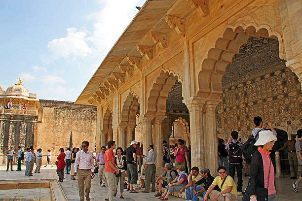 Woman Traveling India Jaipur Amber Fort