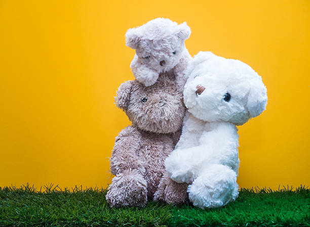 istock family of bear dolls sitting on artificial grass 500647448