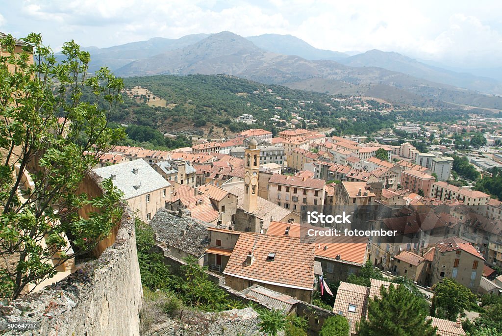 Die Stadt Corte auf Korsika island - Lizenzfrei Altertümlich Stock-Foto