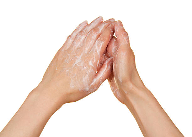 istock Foam of soap and female hands 500648119