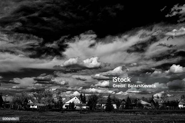 Black And White Landscape Stock Photo - Download Image Now - Agricultural Field, Black And White, Built Structure