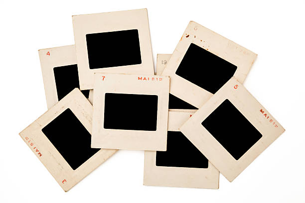 vintage diapositivas - lightbox slide frame black fotografías e imágenes de stock