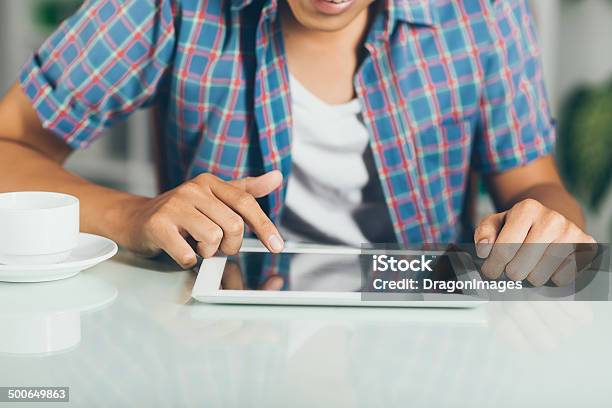 Digital Tablet Stock Photo - Download Image Now - Adult, Choosing, Close-up