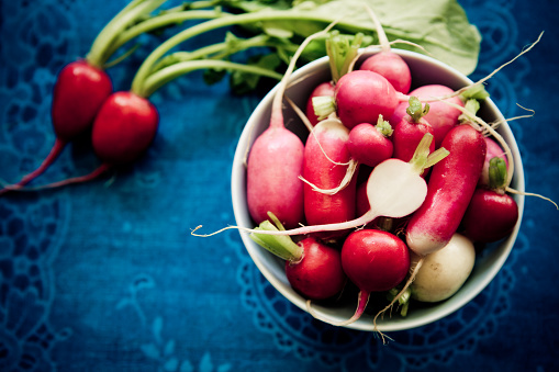 Colorful radish in a bowl