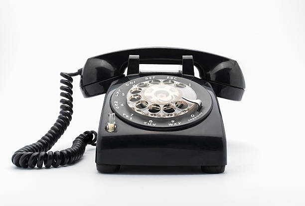 istock Black old telephon with rotary dia 500650834