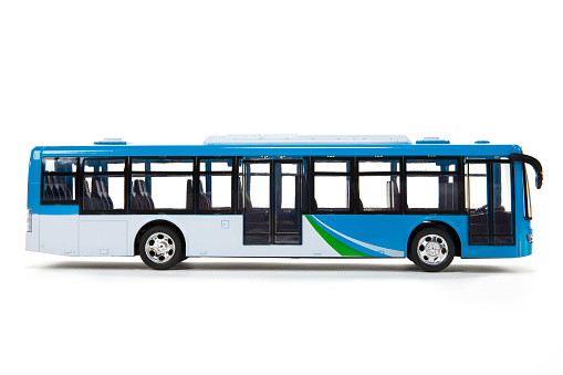 Blue bus isolated on a white background