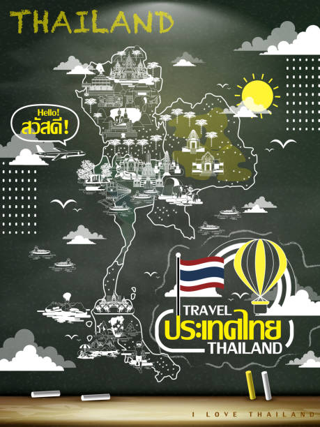 タイ旅行コンセプトポスター - kanchanaburi province点のイラスト素材／クリップアート素材／マンガ素材／アイコン素材