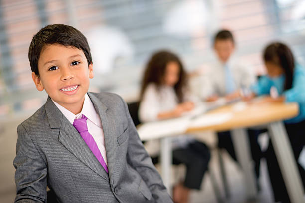 istock Kids playing business men 500661633