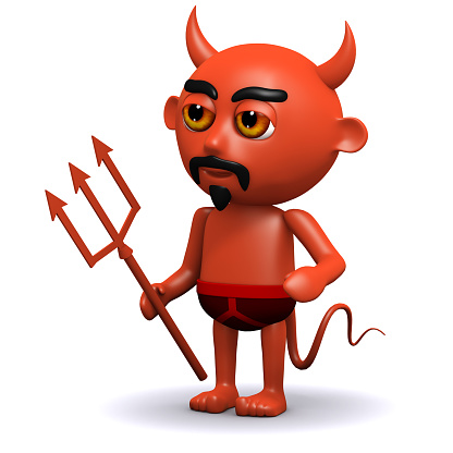 3d render of a devil with a trident