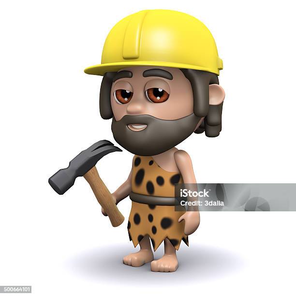 3 D Caveman Builder Foto de stock y más banco de imágenes de Edad de Piedra - Edad de Piedra, Hombres, Viñeta