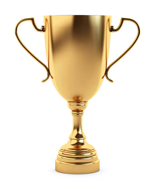 Gold Trophy Gold Trophy on white background gold trophy stock pictures, royalty-free photos & images