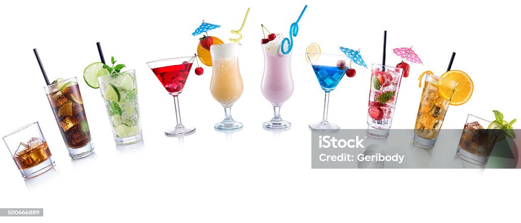 Cocktail Mix arched shape Cocktail Mix arched shape on  isolated white Alcohol - Drink Stock Photo