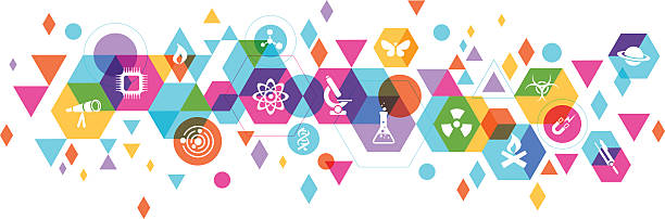 illustrazioni stock, clip art, cartoni animati e icone di tendenza di scienza di design - abstract chemical science electronics industry