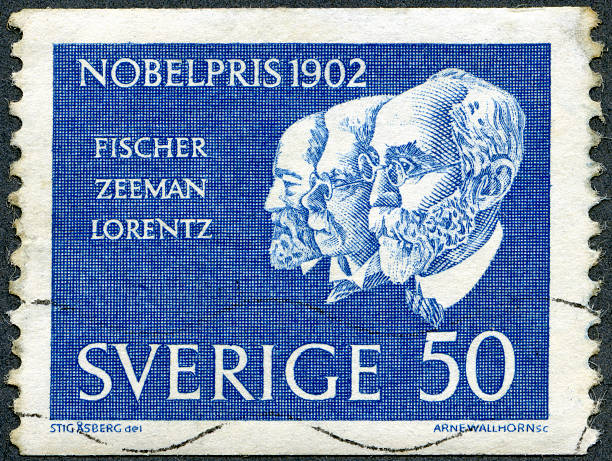 istock Postage stamp Sweden 1962 shows Fischer, Zeeman, Lorentz 500668649