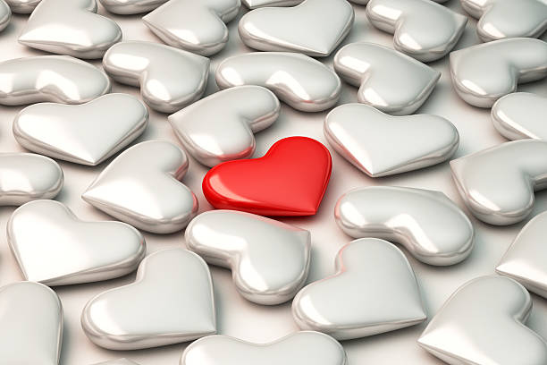 istock 3d red heart on white hearts background 500669331