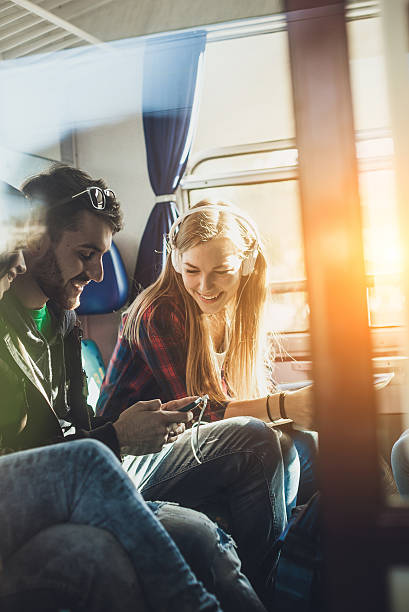 istock Teenage couple on the train 500669352