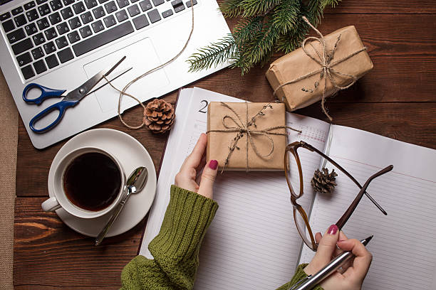 istock Woman holding Christmas gift 500671482