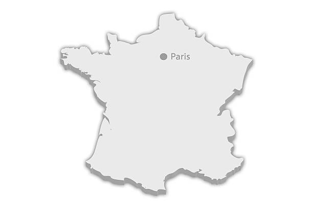 istock Country Map: France with captial city marker Paris 500671620