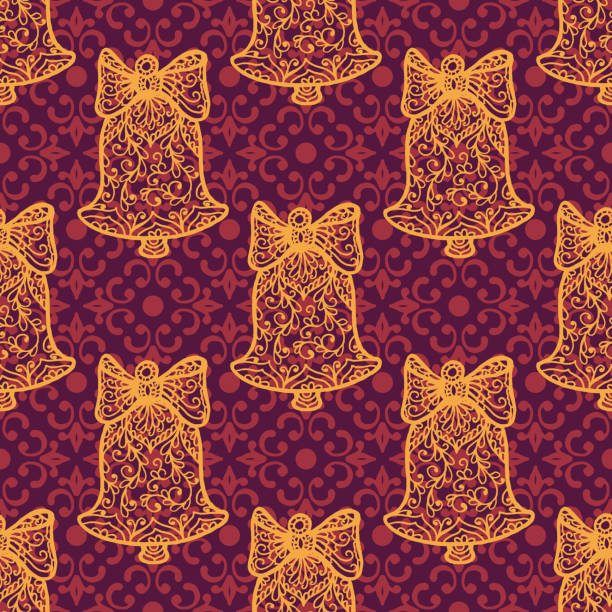 istock Christmas collection. Seamless with icons of mandala ornament 500671718