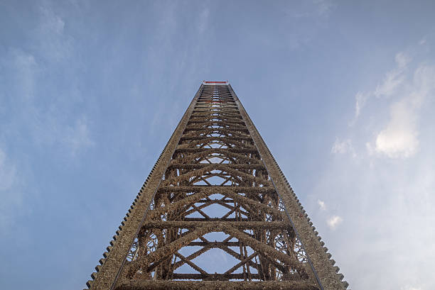 istock Jack up oil rig leg with blue sky 500671952