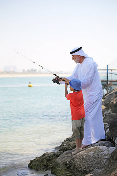Two generations fishing together
