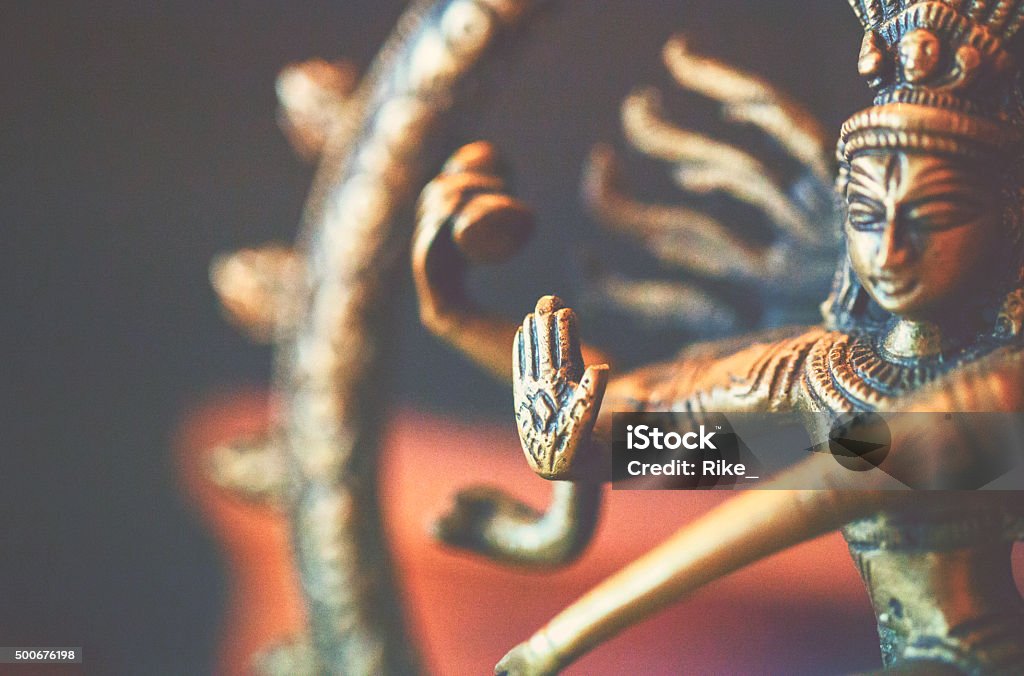 Shiva sculpture Yoga altar India Stock Photo
