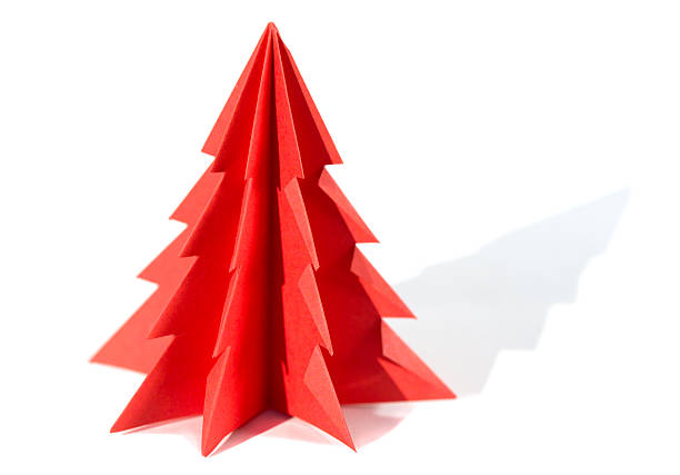 istock Paper Christmas tree, origami isolated on white background 500677056