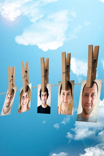 istock Pictures hanging from washing line using clothespins 500682125