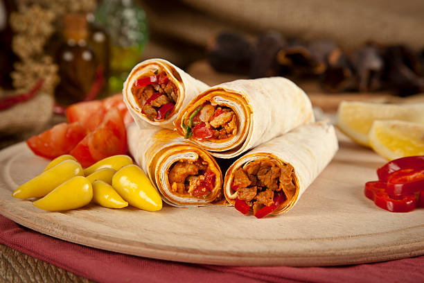 istock Beef meat Tantuni traditional turkish kebap durum lavash 500686527
