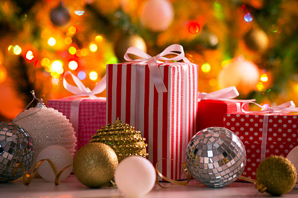 istock Christmas presents and balls 500693078