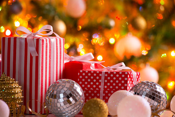 istock Christmas presents and balls 500693816
