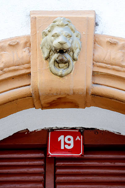 istock House number 19 on a red plate 500694668