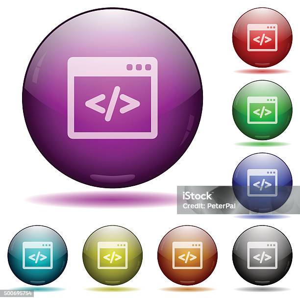 Glass Button Code Programming Code Glass Sphere Buttons Stock Illustration - Download ...