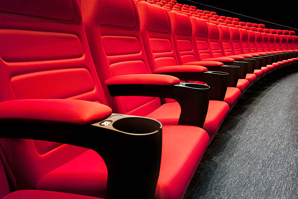 istock Empty rows of red theater or movie seats 500696484